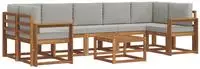 vidaXL Outdoor-Sofagarnitur 8 stk. 7-Sitzer Natur und Hellgrau