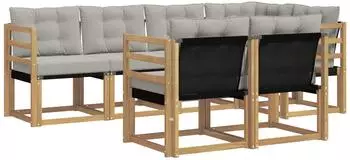 vidaXL Outdoor-Sofagarnitur 7-Sitzer, wei&szlig;/hellgrau (3389561)
