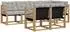 vidaXL Outdoor-Sofagarnitur 7-Sitzer, weiß/hellgrau (3389561)