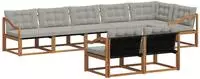 vidaXL Outdoor-Sofagarnitur 8 stk. 8-Sitzer Natur und Hellgrau