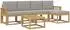 vidaXL Gartenlounge-Set 6-tlg. 5-Sitzer, weiß/hellgrau, Polyester (3387520)