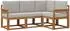 vidaXL Outdoor-Sofagarnitur mit Kissen, 4-tlg., natur und hellgrau (3366314)