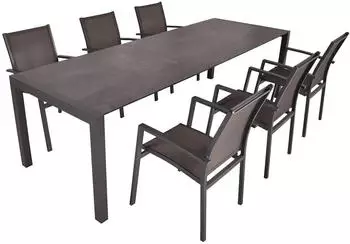 Deluke HAUKE Garten-Sitzgruppe 7-tlg., Kunststoff, dunkelbraun (DHA323-03)