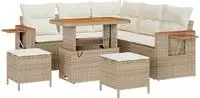 vidaXL Gartensofa-set 8 stk. Beige Poly-Rattan