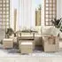 vidaXL Gartenlounge-Set 8-teilig, Poly-Rattan, beige (3363046)