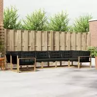 vidaXL Outdoor-Sofagarnitur 7 stk. 7-Sitzer Wei&szlig; und Schwarz