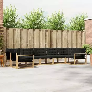 vidaXL Gartenlounge-Set 7-tlg. wei&szlig; und schwarz (3389050)