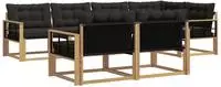 vidaXL Outdoor-Sofagarnitur 7 stk. Wei&szlig; und Schwarz