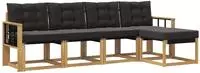 vidaXL Outdoor-Sofagarnitur 5 stk. 5-Sitzer Wei&szlig; und Schwarz