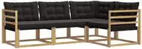 vidaXL Outdoor-Sofagarnitur 4 stk. Wei&szlig; und Schwarz