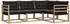 vidaXL Outdoor-Sofagarnitur mit Kissen, 4-tlg., weiß/schwarz (3388626)