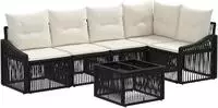 vidaXL Gartensofa-set 6 stk. Schwarz Poly-Rattan