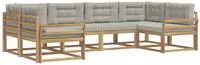vidaXL Outdoor-Sofagarnitur 6 stk. 6-Sitzer Wei&szlig; und Hellgrau