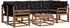 vidaXL Outdoor-Sofagarnitur mit Kissen 7-tlg., natur und schwarz (3368451)