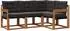 vidaXL Outdoor-Sofagarnitur mit Kissen, 4-tlg., natur und schwarz (3368611)