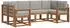 vidaXL Outdoor-Sofagarnitur 6-tlg. mit Kissen, natur und hellgrau (3366889)