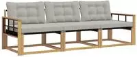 vidaXL Outdoor-Sofagarnitur 3 stk. Wei&szlig; und Hellgrau