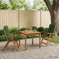 vidaXL 3-teilige Garten-Essgruppe 2-Sitzer Gr&uuml;n Massivholz Akazie
