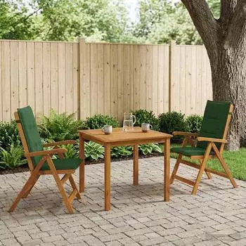 vidaXL 3-teilige Garten-Essgruppe 2-Sitzer, Akazien-Massivholz (3434595)