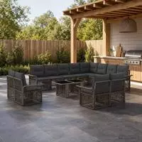 vidaXL Gartensofa-set 13 stk. Grau und Dunkelgrau 100 x 55 x 73 cm