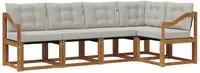 vidaXL Outdoor-Sofagarnitur 5 stk. 5-Sitzer Natur und Hellgrau