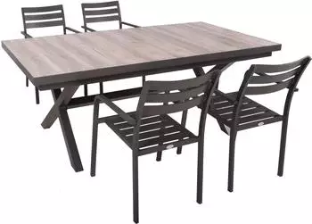 Garden Pleasure RANA/TREVISO Set 01 Garten-Essgruppe Aluminium 5-teilig, 202x100cm