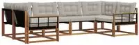 vidaXL Outdoor-Sofagarnitur 6 stk. 6-Sitzer Natur und Hellgrau