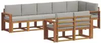 vidaXL Outdoor-Sofagarnitur 8 stk. 8-Sitzer Natur und Hellgrau