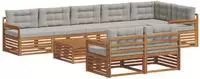 vidaXL Outdoor-Sofagarnitur 9 stk. 8-Sitzer Natur und Hellgrau