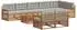 vidaXL Outdoor-Sofagarnitur 9-tlg. natur und hellgrau (3373686)