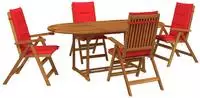 vidaXL 5-teiliges Garten-Esszimmer-Set Natur Massivholz Akazie