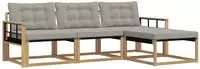 vidaXL Outdoor-Sofagarnitur 4 stk. 4-Sitzer Wei&szlig; und Hellgrau
