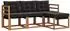vidaXL Outdoor-Sofagarnitur mit Kissen, 4-tlg., natur und schwarz (3368535)
