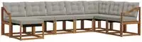 vidaXL Outdoor-Sofagarnitur 8 stk. 8-Sitzer Natur und Hellgrau