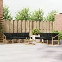 vidaXL Outdoor-Sofagarnitur 9 stk. 8-Sitzer Wei&szlig; und Schwarz