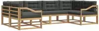 vidaXL Outdoor-Sofagarnitur 6 stk. 6-Sitzer Wei&szlig; und Anthrazit