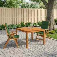 vidaXL 3-teilige Garten-Essgruppe Natur Massivholz Akazie