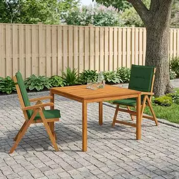 vidaXL 3-teilige Garten-Essgruppe Akazienholz massiv (3434613)