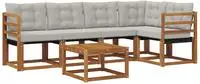 vidaXL Outdoor-Sofagarnitur 6 stk. 5-Sitzer Natur und Hellgrau