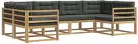 vidaXL Outdoor-Sofagarnitur 6 stk. 6-Sitzer Wei&szlig; und Anthrazit