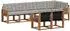 vidaXL Outdoor-Sofagarnitur 8-tlg. mit Kissen, natur und hellgrau (3368782)