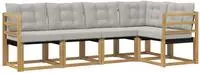vidaXL Outdoor-Sofagarnitur 5 stk. 5-Sitzer Wei&szlig; und Hellgrau