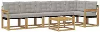 vidaXL Outdoor-Sofagarnitur 7 stk. 6-Sitzer Wei&szlig; und Hellgrau