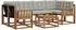 vidaXL Outdoor-Sofagarnitur 7-tlg. mit Kissen, natur und hellgrau (3368446)