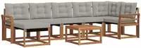 vidaXL Outdoor-Sofagarnitur 8 stk. 7-Sitzer Natur und Hellgrau