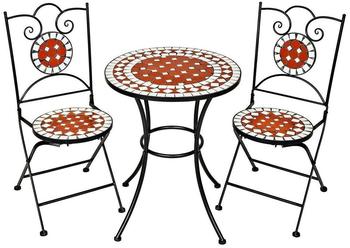 TecTake Gartenmöbel Set Mosaik mit 2 Stühlen und Tisch (TT401637)