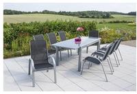 Amalfi Set 9tlg 8 Sessel Schwa Tisch 180(240)x100cm