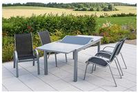 MERXX Garten-Essgruppe "Amalfi" Set, 5 tlg. inkl. 4 Stapelsessel, 1 Ausziehtisch