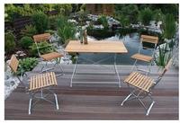 Biergarten - Garnitur M&uuml;nchen 5-teilig (4x Stuhl, 1x Tisch 70x110cm Eckig),