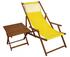 Erst-Holz Liegestuhl gelb Gartenliege Tisch Kissen Deckchair Sonnenliege Gartenstuhl Massivholz 10-302 T KH